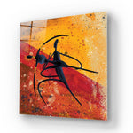 Abstract Dancing African Couple Glass Wall Art - CreoGlass E-Shop