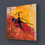 Abstract Dancing African Couple Glass Wall Art - CreoGlass E-Shop