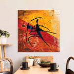 Abstract Dancing African Couple Glass Wall Art - CreoGlass E-Shop