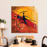 Abstract Dancing African Couple Glass Wall Art - CreoGlass E-Shop