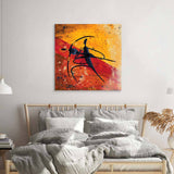 Abstract Dancing African Couple Glass Wall Art - CreoGlass E-Shop