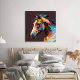 Abstract Geometric Horse Glass Wall Art - CreoGlass E-Shop