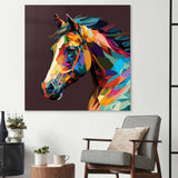 Abstract Geometric Horse Glass Wall Art - CreoGlass E-Shop