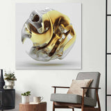 Abstract Gold Alien Flower Glass Wall Art - CreoGlass E-Shop