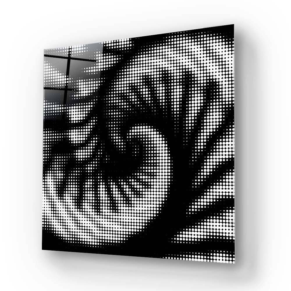 Abstract Halftone Shell Spiral Glass Wall Art - CreoGlass E-Shop