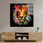 Abstract Red Lion Glass Wall Art - CreoGlass E-Shop