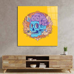 Abstract Skull Cat Glass Wall Art - CreoGlass E-Shop