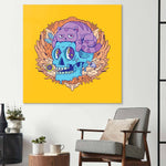 Abstract Skull Cat Glass Wall Art - CreoGlass E-Shop