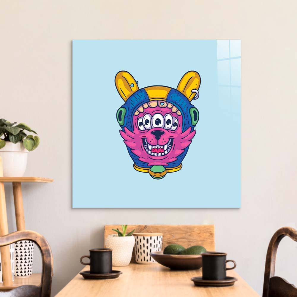 Abstract Space Dog Glass Wall Art - CreoGlass E-Shop