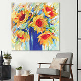 Abstract Sunflowers Glass Wall Art - CreoGlass E-Shop
