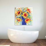 Abstract Sunflowers Glass Wall Art - CreoGlass E-Shop