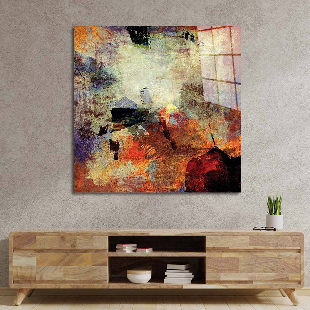 Abstract Volcanic Colours Glass Wall Art - CreoGlass E-Shop