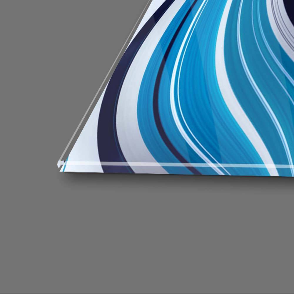 Blue and White Abstract Drops Glass Wall Art - CreoGlass E-Shop