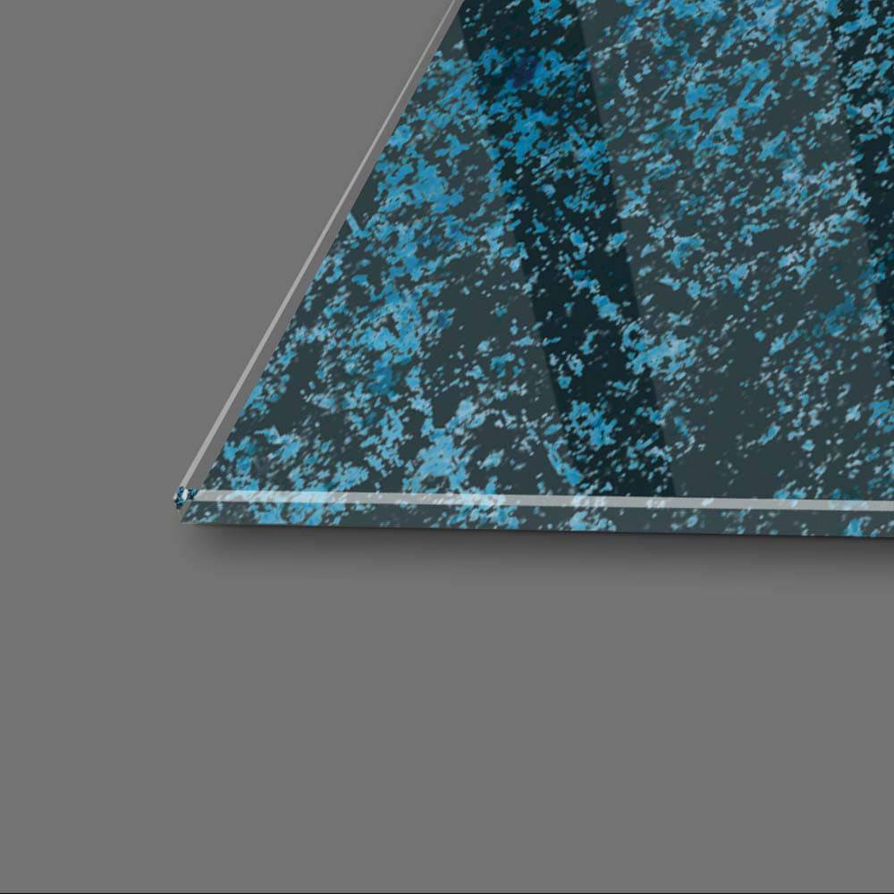 Blue Islamic Calligraphy Glass Wall Art - CreoGlass E-Shop