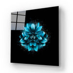 Blue Lotus Glass Wall Art - CreoGlass E-Shop