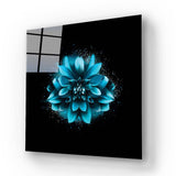 Blue Lotus Glass Wall Art - CreoGlass E-Shop