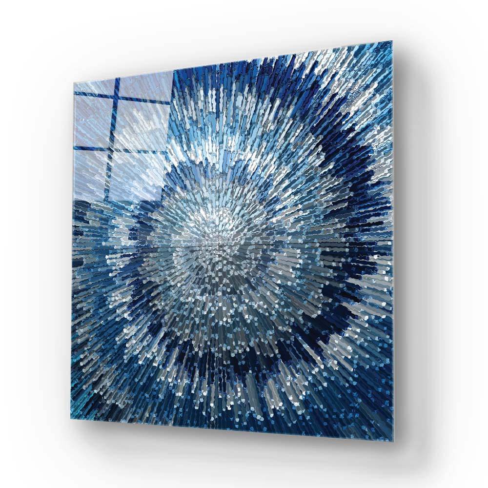 Blue Spiral Glass Wall Art - CreoGlass E-Shop