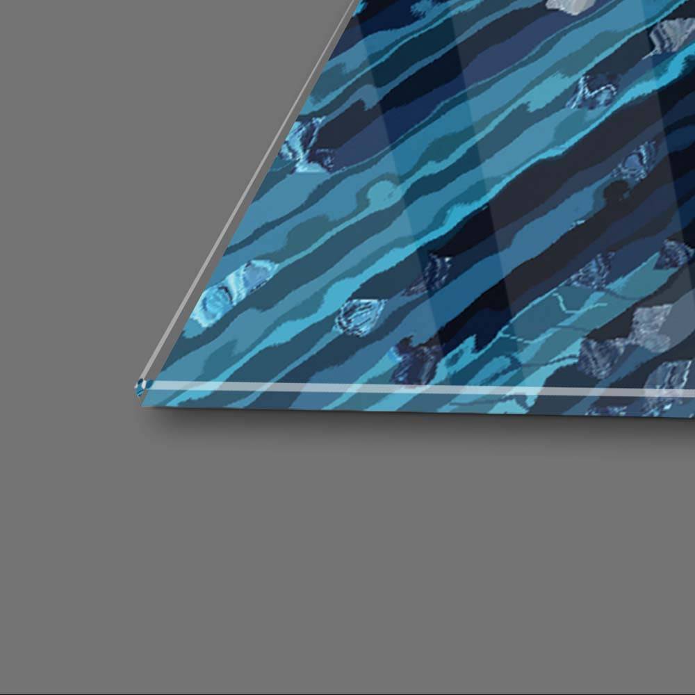 Blue Spiral Glass Wall Art - CreoGlass E-Shop