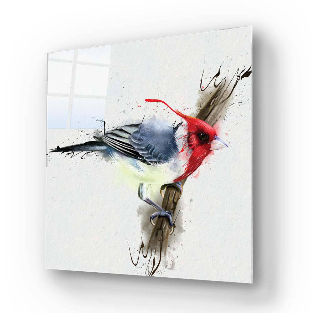 Cardinal Bird Glass Wall Art - CreoGlass E-Shop