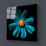 Cerulean Daisy Glass Wall Art - CreoGlass E-Shop