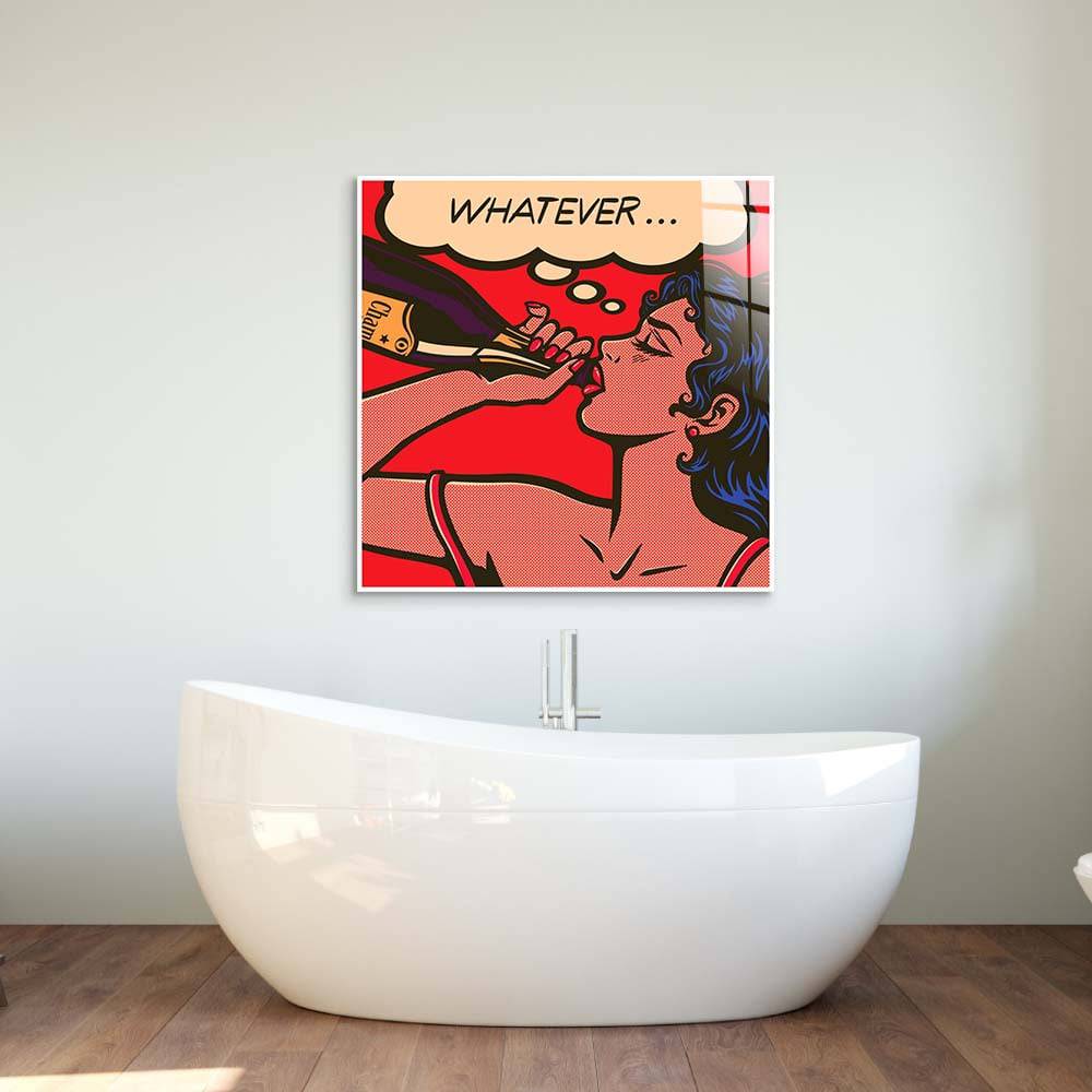 Champagne Retro Glass Wall Art - CreoGlass E-Shop