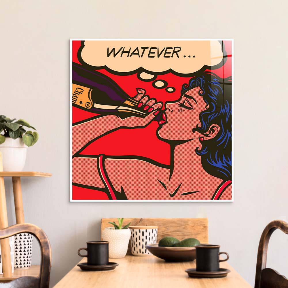 Champagne Retro Glass Wall Art - CreoGlass E-Shop