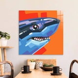 Charming Shark Glass Wall Art - CreoGlass E-Shop