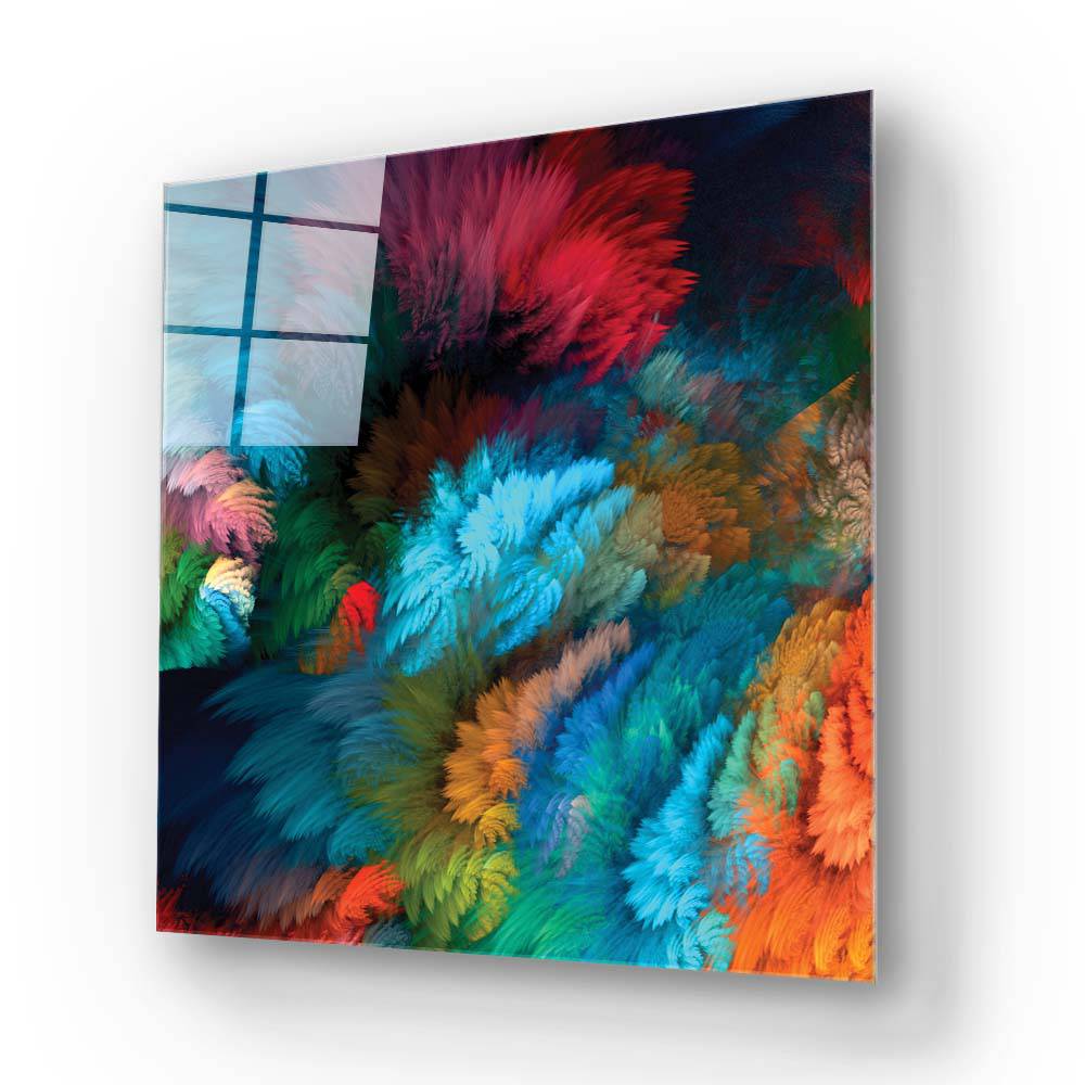 Colourful Leaves Glass Wall Art - CreoGlass E-Shop