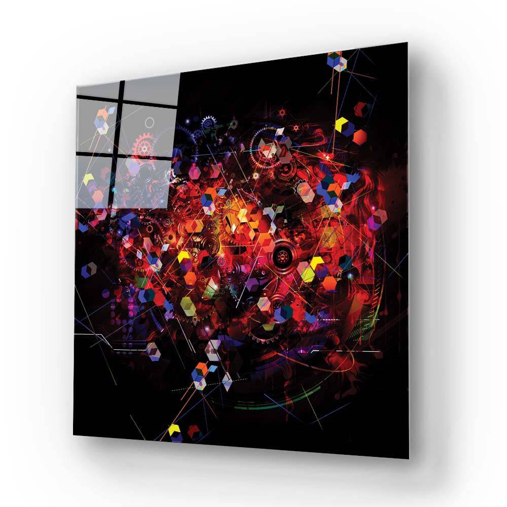 Colourful Mechanics Glass Wall Art - CreoGlass E-Shop