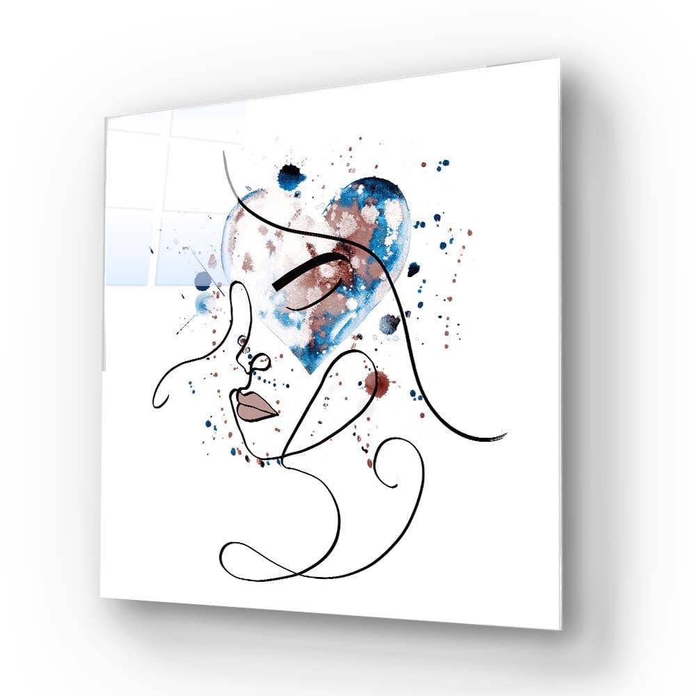 Female Portrait Watercolour Glass Wall Art - CreoGlass E-Shop