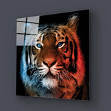 Fire and Ice Tiger Glass Wall Art - CreoGlass E-Shop