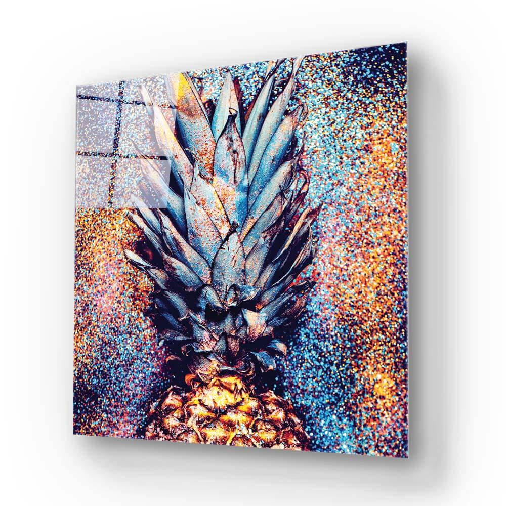 Glitter Pineapple Glass Wall Art - CreoGlass E-Shop