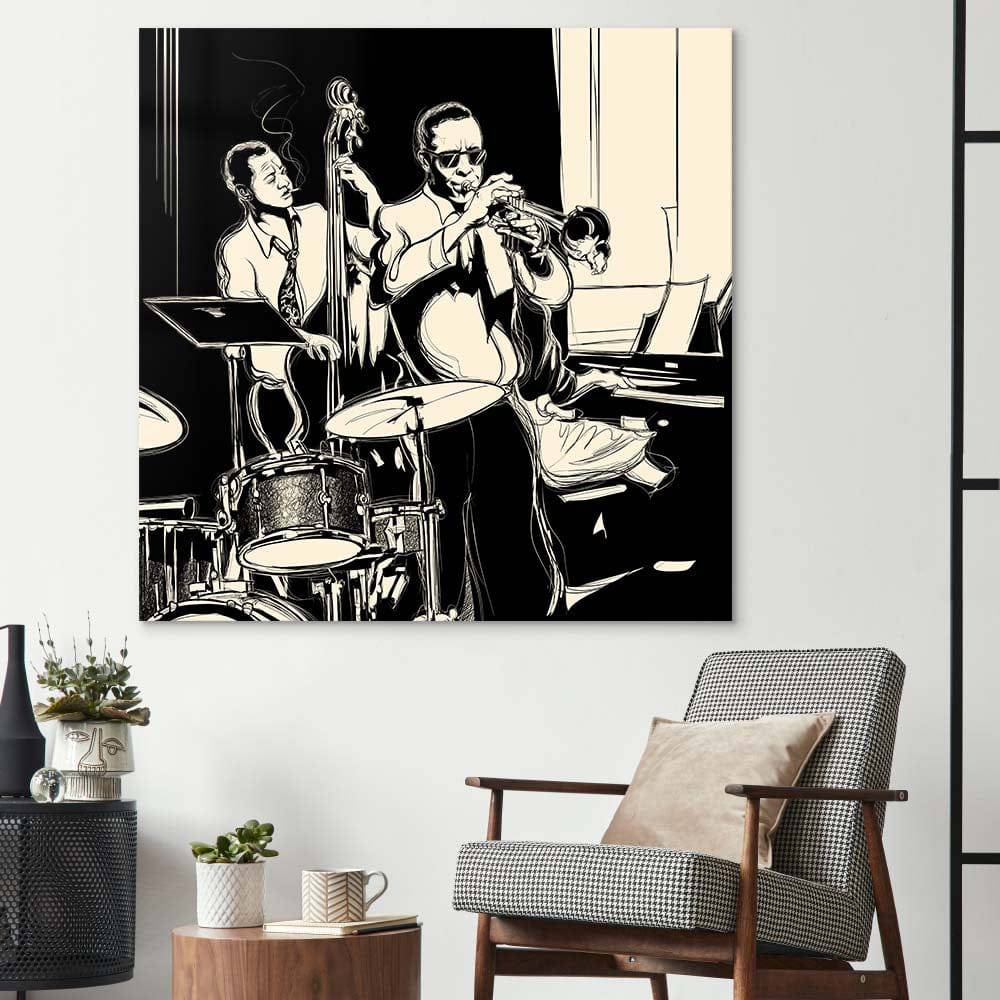 Jazz Band Glass Wall Art - CreoGlass E-Shop