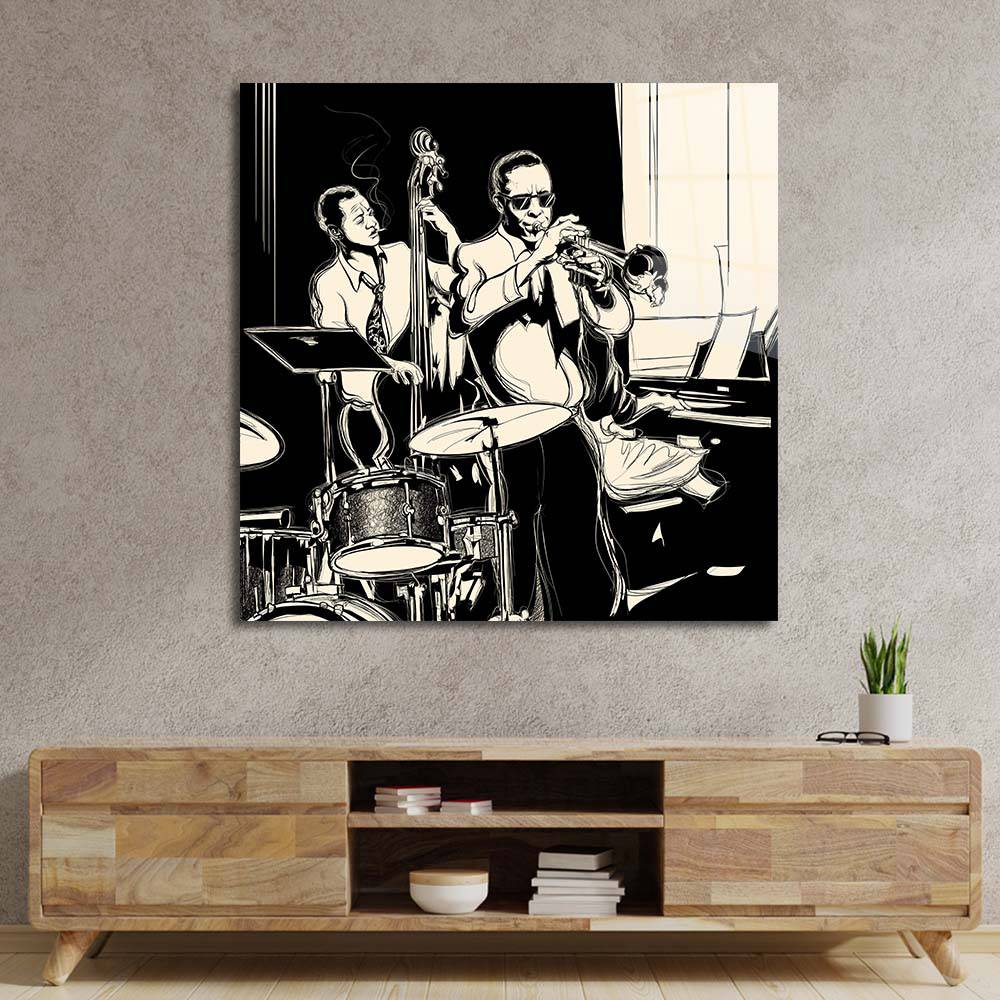 Jazz Band Glass Wall Art - CreoGlass E-Shop