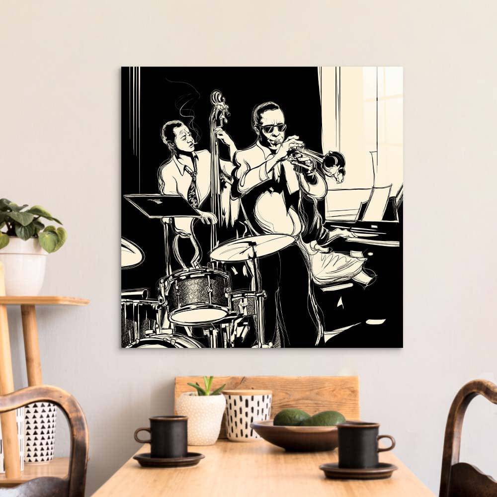 Jazz Band Glass Wall Art - CreoGlass E-Shop