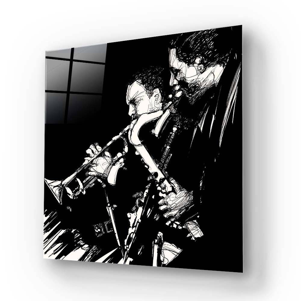 Jazz Brass Band Glass Wall Art - CreoGlass E-Shop
