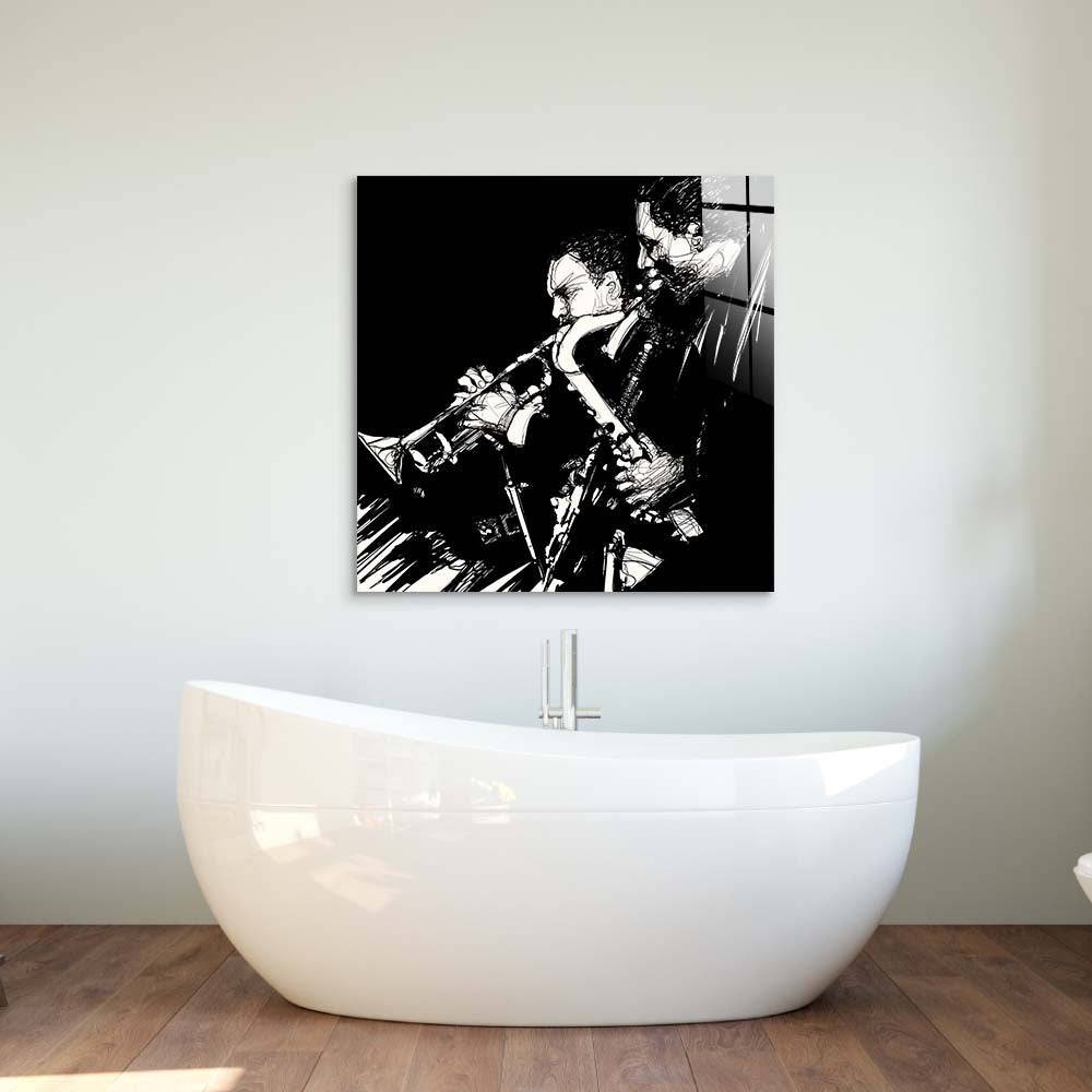 Jazz Brass Band Glass Wall Art - CreoGlass E-Shop