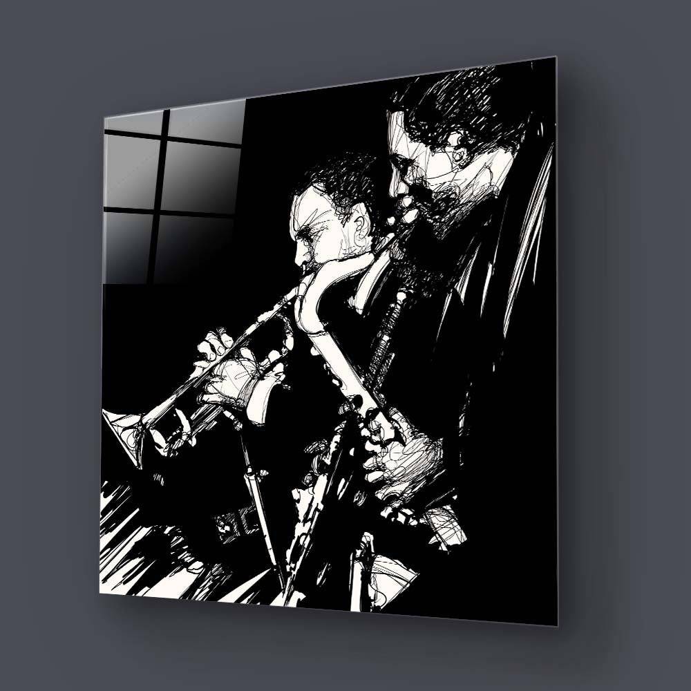 Jazz Brass Band Glass Wall Art - CreoGlass E-Shop