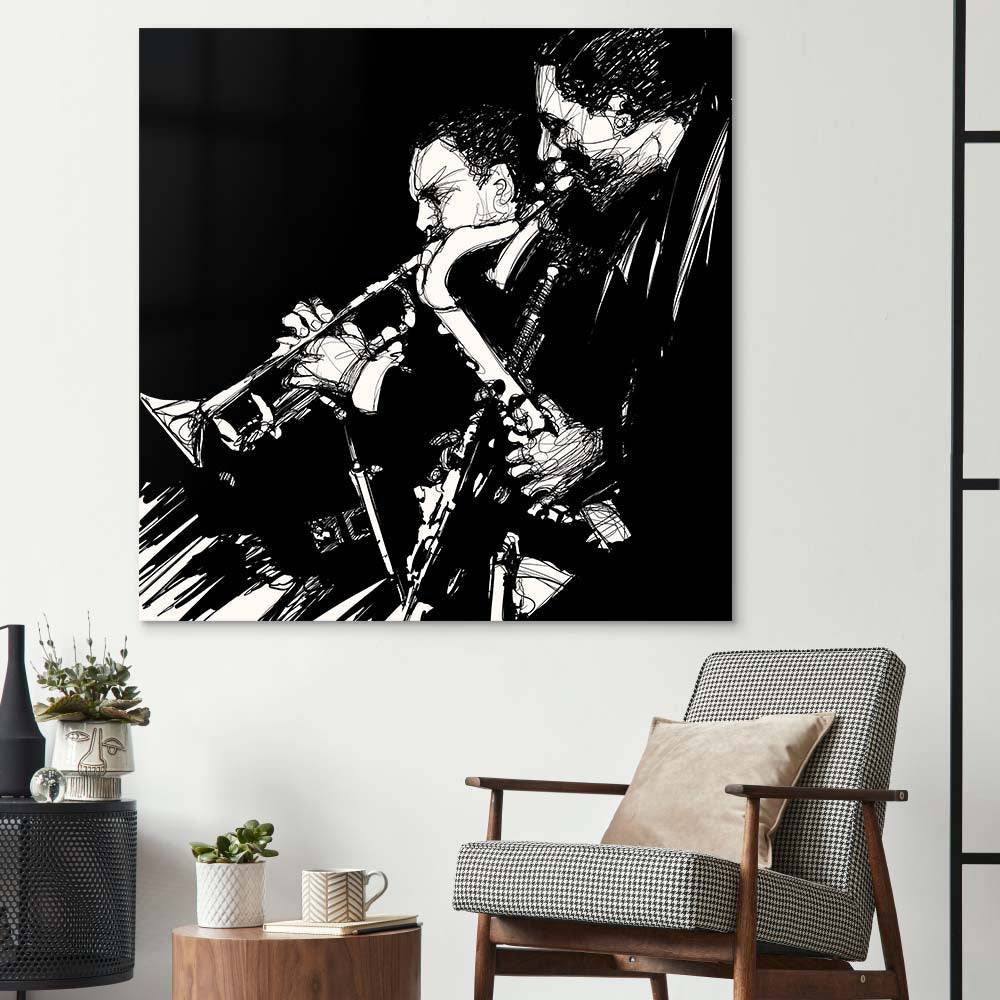 Jazz Brass Band Glass Wall Art - CreoGlass E-Shop