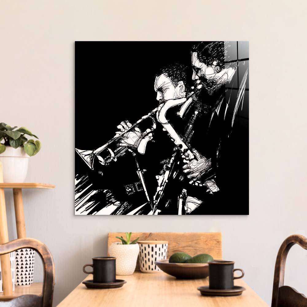 Jazz Brass Band Glass Wall Art - CreoGlass E-Shop