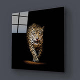 Leopard in Spotlight Glass Wall Art - CreoGlass E-Shop