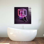 Neon Statue of David Glass Wall Art - CreoGlass E-Shop