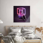 Neon Statue of David Glass Wall Art - CreoGlass E-Shop
