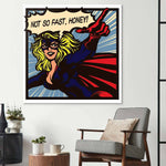 Not So Fast, Honey Retro Glass Wall Art - CreoGlass E-Shop