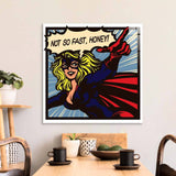 Not So Fast, Honey Retro Glass Wall Art - CreoGlass E-Shop