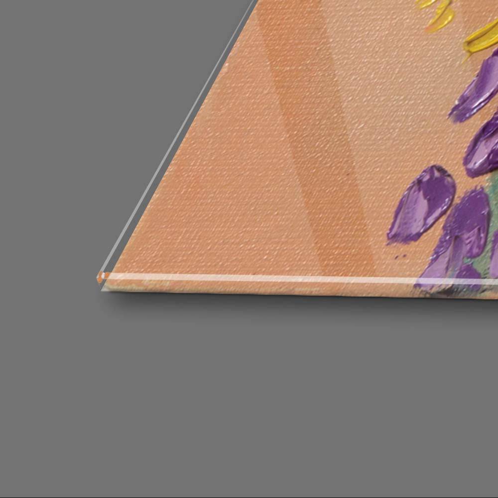 Painted Woman in Flowers Glass Wall Art - CreoGlass E-Shop