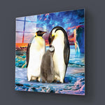 Penguin Family Glass Wall Art - CreoGlass E-Shop