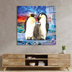 Penguin Family Glass Wall Art - CreoGlass E-Shop