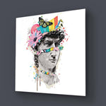 Pop Art David Collage Glass Wall Art - CreoGlass E-Shop