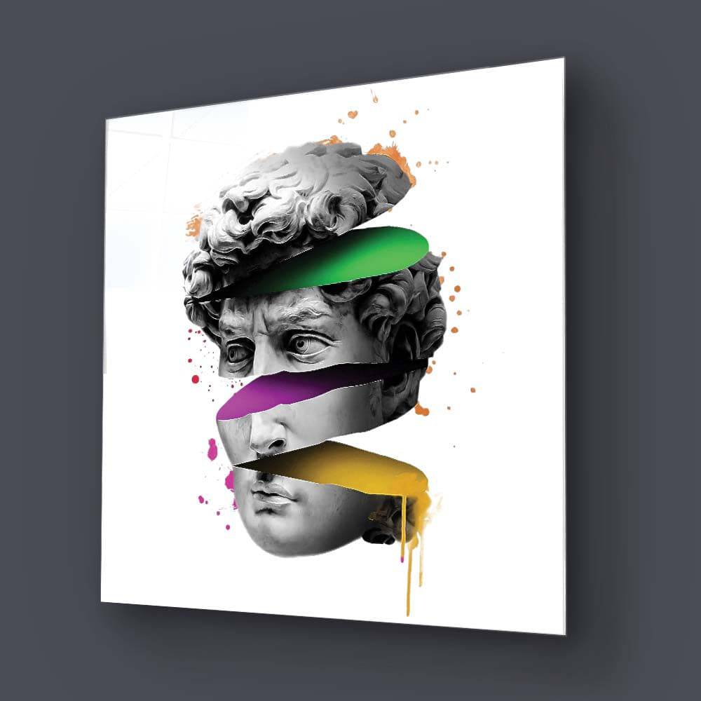 Pop Art David Glass Wall Art - CreoGlass E-Shop